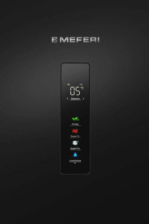 Meferi MFR185BK TOTAL NO FROST COMBI ULTRA