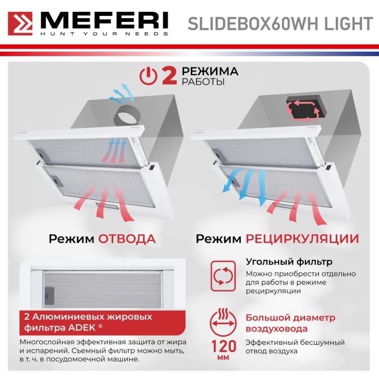 Meferi SLIDEBOX60WH LIGHT
