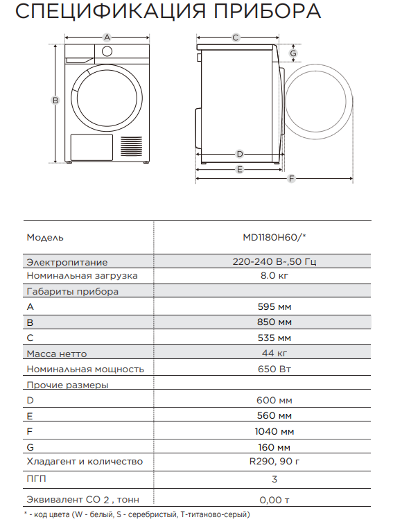 Midea MD1180H60/W