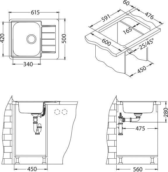 Alveus LINE 110 NAT 90 FI 615X500 (1122317)