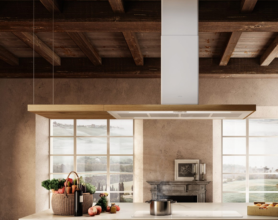 Elica BIO ISLAND WH/A/120X53 ROVERE