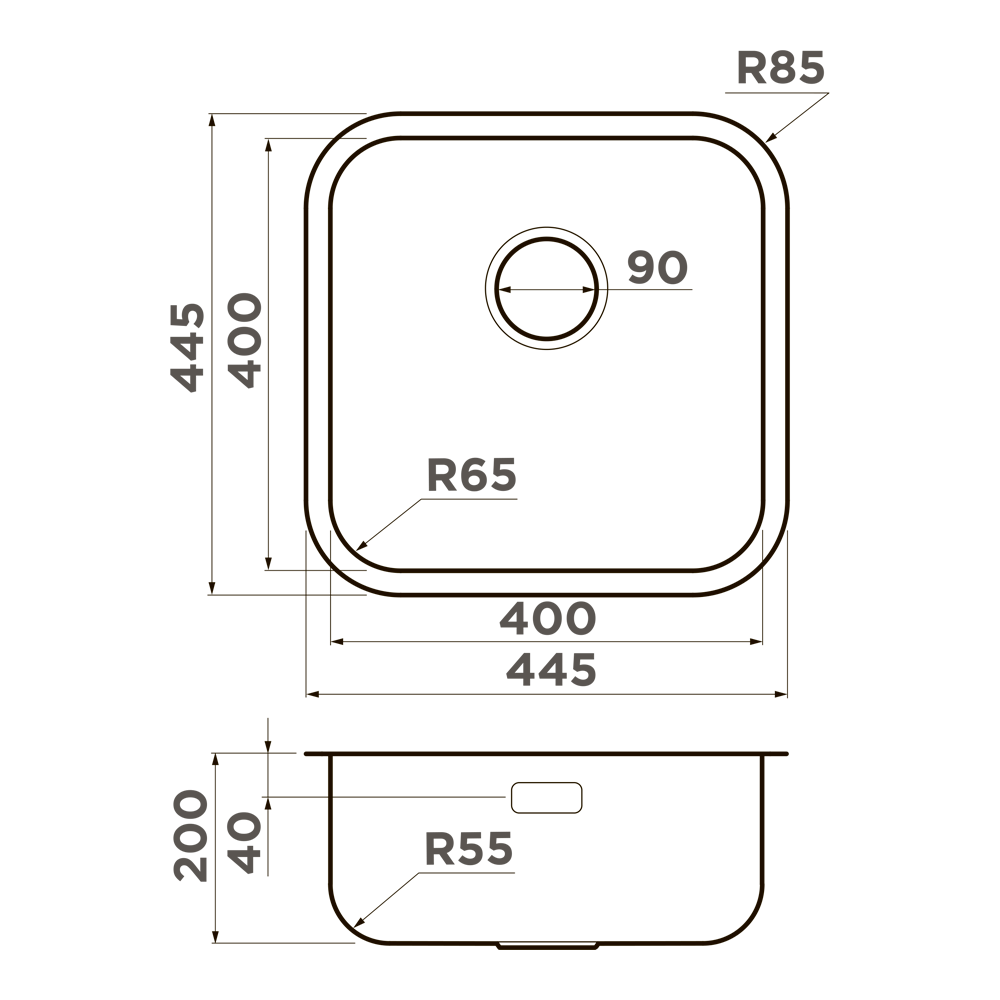 Omoikiri Omi 44-U/IF-IN Quadro