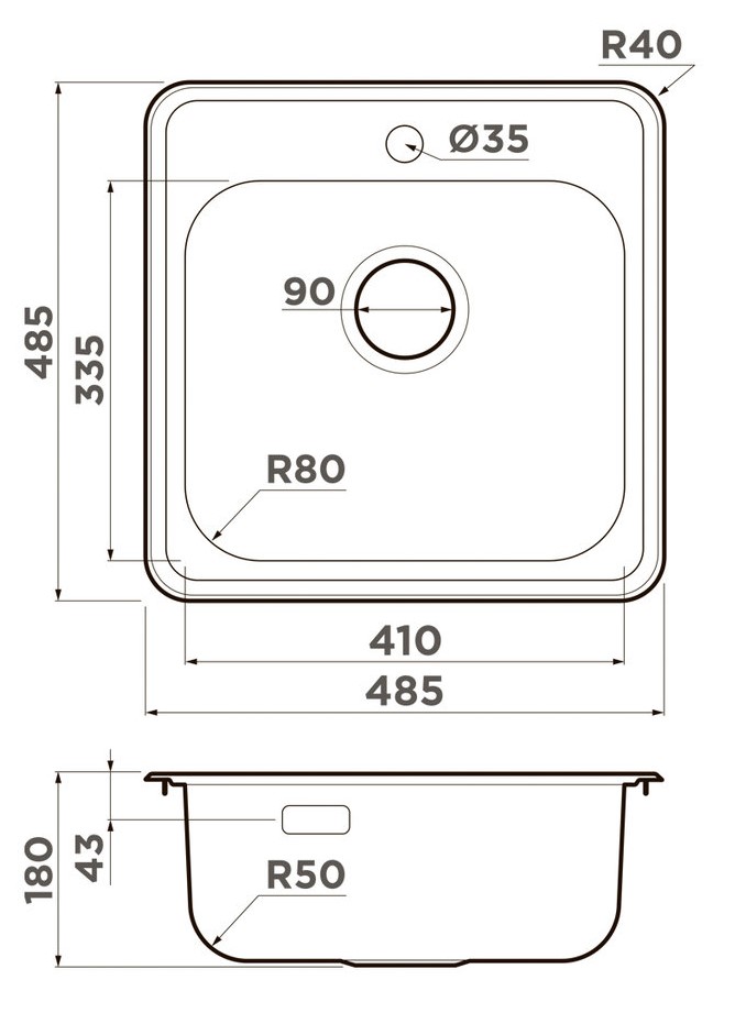 Omoikiri Notoro 48-IN нерж.сталь/нержавеющая сталь