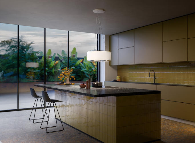 Falmec SOFFIO IS 58 White Satin Glass