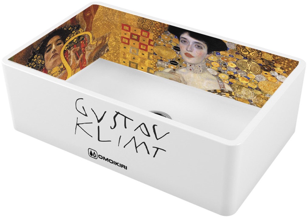 Omoikiri Mikura 76-Klimt Natceramic/white