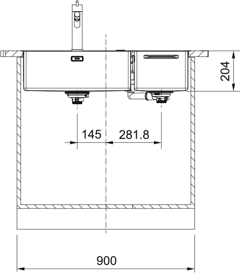 Franke Box Center BWX 220-54-27 TL (127.0538.259)