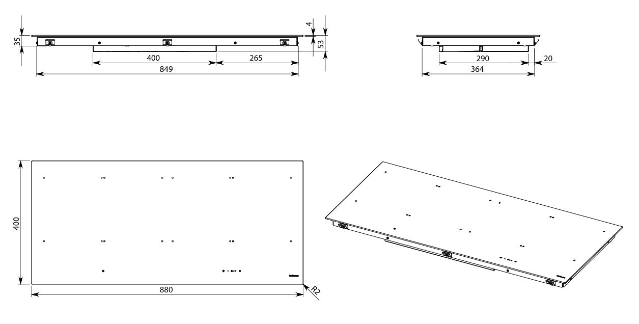 Falmec PIANO INDUZIONE BLACK MATT 88x40 Panoramic