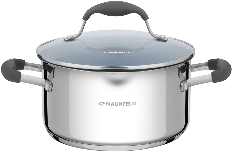 MAUNFELD LAURA MCS31S08GR из нержавеющей стали со стеклянной крышкой, 20 см, 3,1 л.