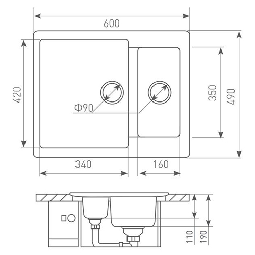 Zigmund & Shtain RECHTECK 600.2 ЧЕРН.БАЗАЛЬТ