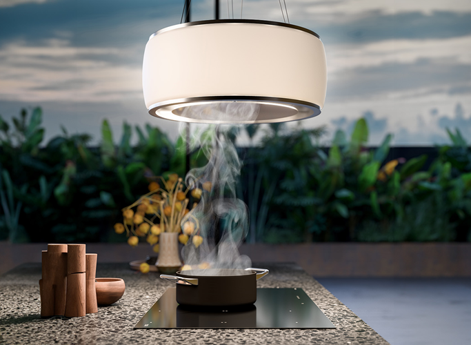 Falmec SOFFIO IS 58 White Satin Glass