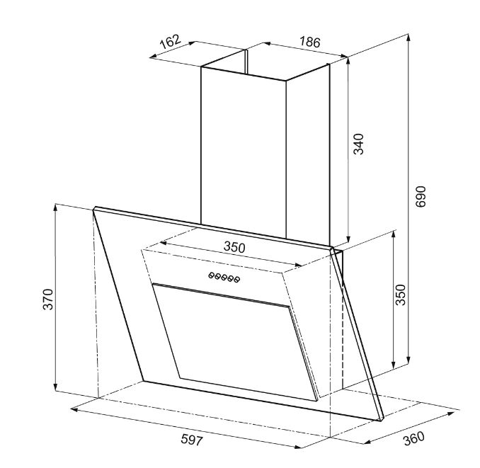 Krona VIERKANT 600 WHITE PB
