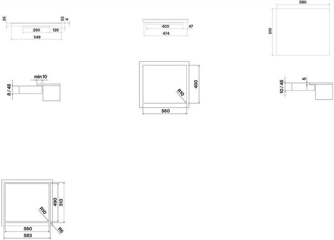 Falmec PIANO INDUZIONE BLACK MATT 58x51