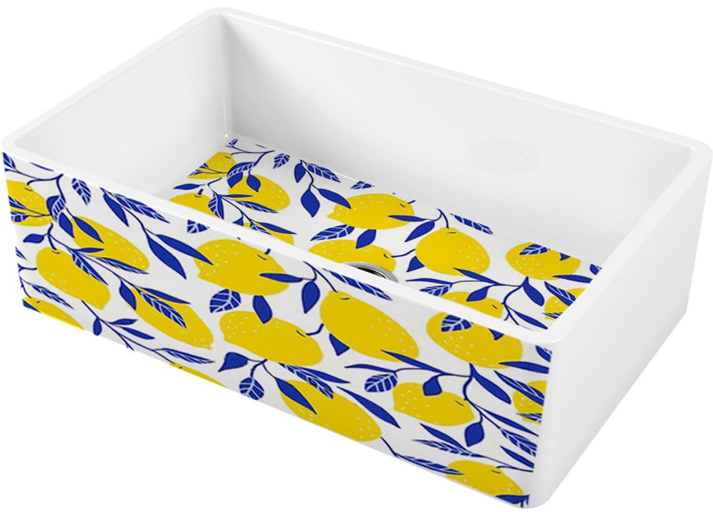 Omoikiri Mikura 76-Lemon Natceramic/white