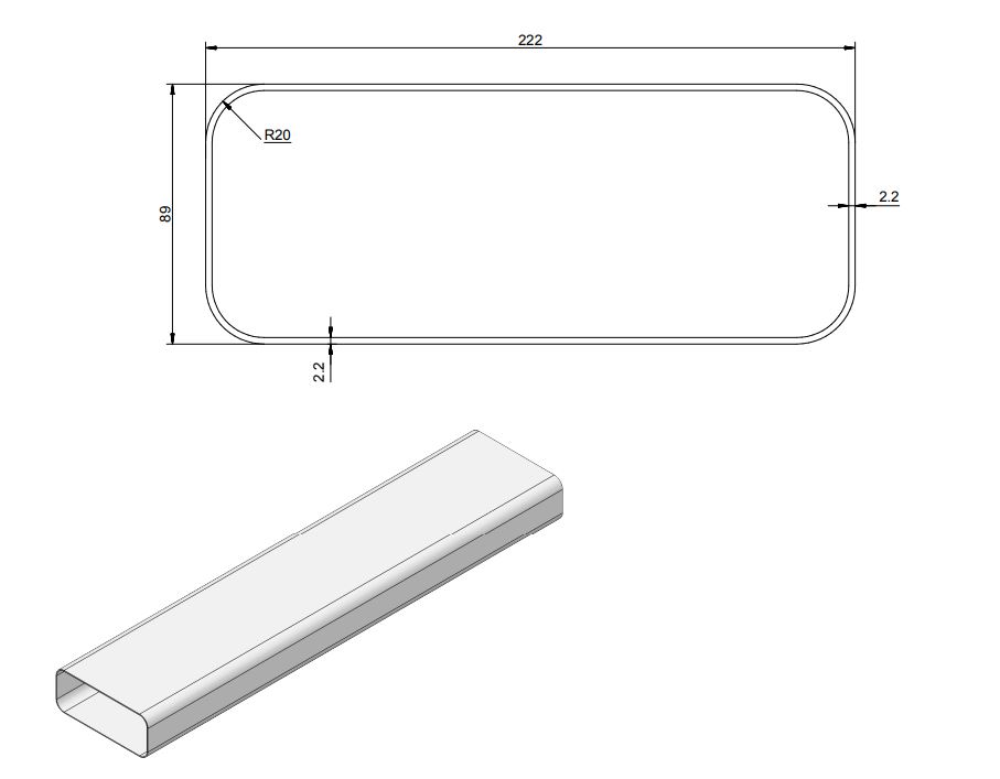 Elica Труба 1000MM 222X89