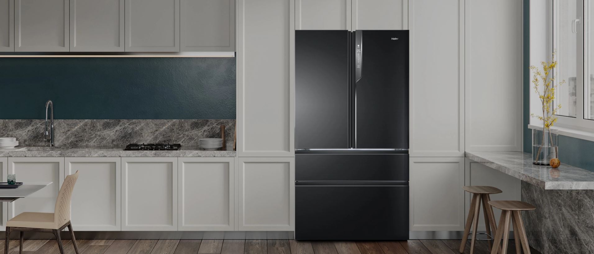 Haier HB25FSNAAARU black inox