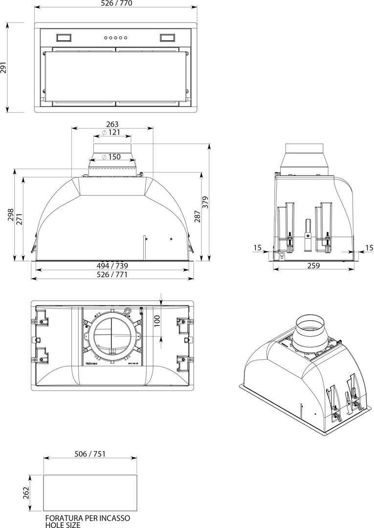 Falmec BUILT-IN BURANO PLUS 70 BK