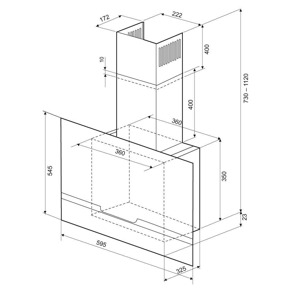 Krona DOMENIKA 600 BLACK/INOX S