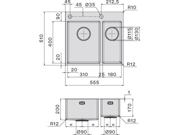 Falmec GARDA 31+18 Steel (SGA3118F.00#SSF)