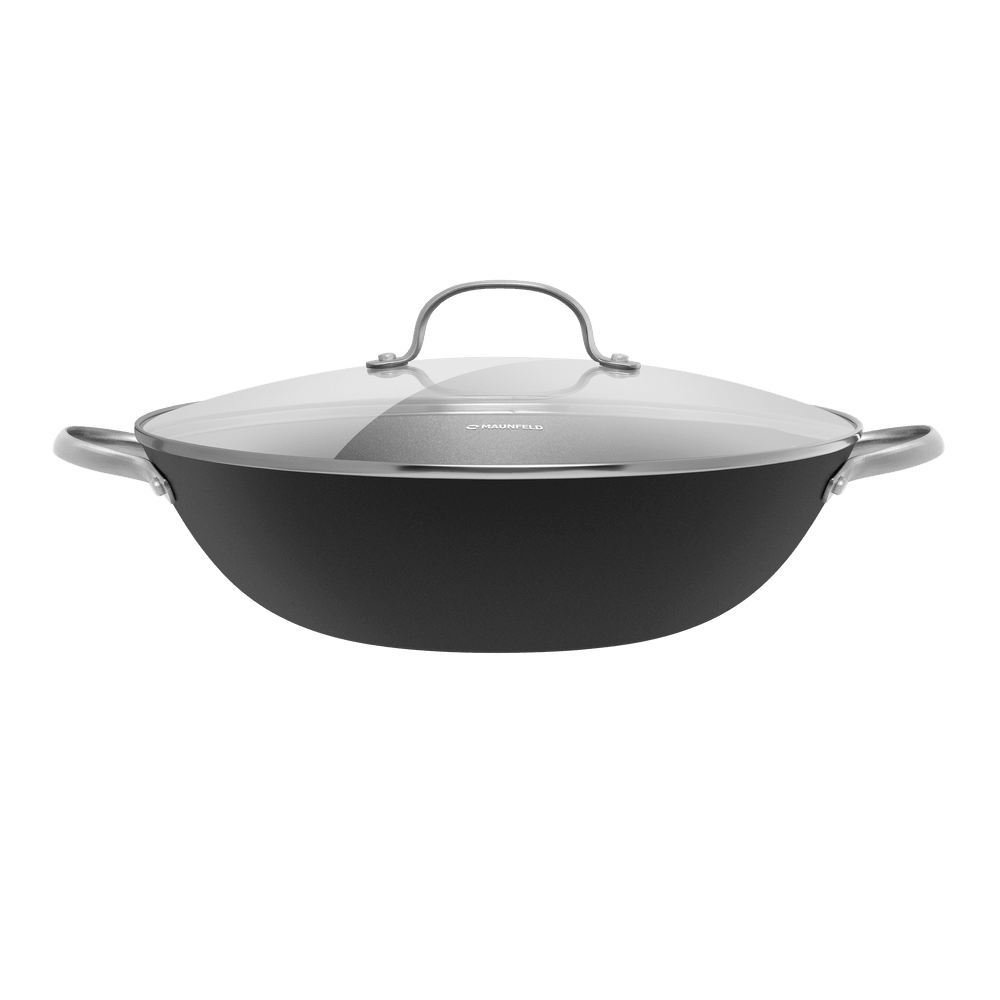 MAUNFELD HOWARD MWP32LCL15 из облегченного чугуна со стеклянной крышкой, 32 см