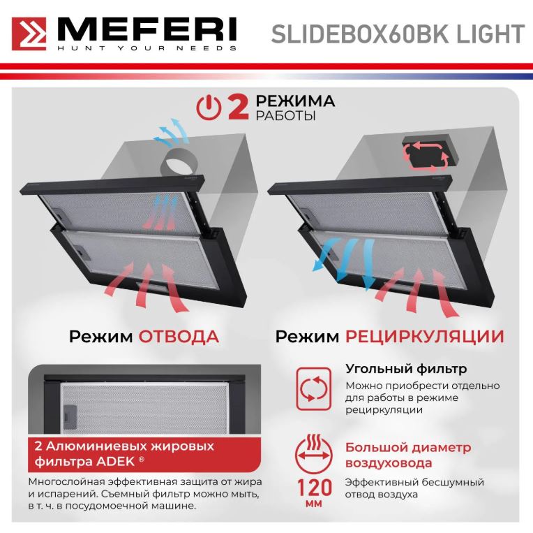 Meferi SLIDEBOX60BK LIGHT