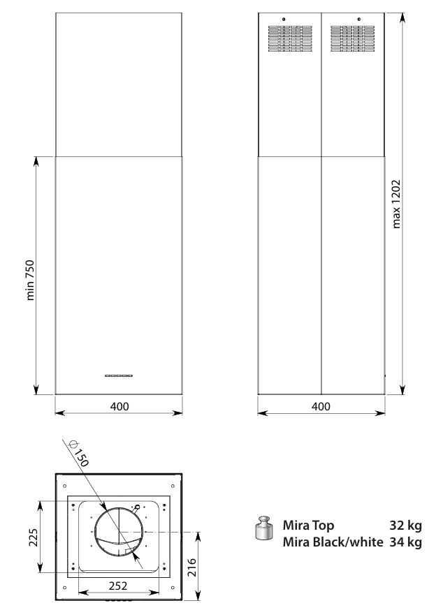 Falmec MIRA PLUS IS BLACK 40