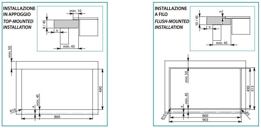 Falmec PIANO INDUZIONE BLACK MATT 90x51
